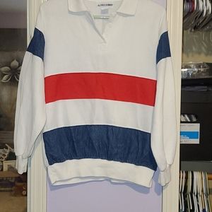VTG alfred dunner men stripe tennis sweater Med